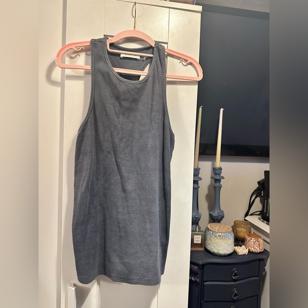 NWOT Mustard Seed Racer Back Tank In Washed Navy - Picture 3 of 6